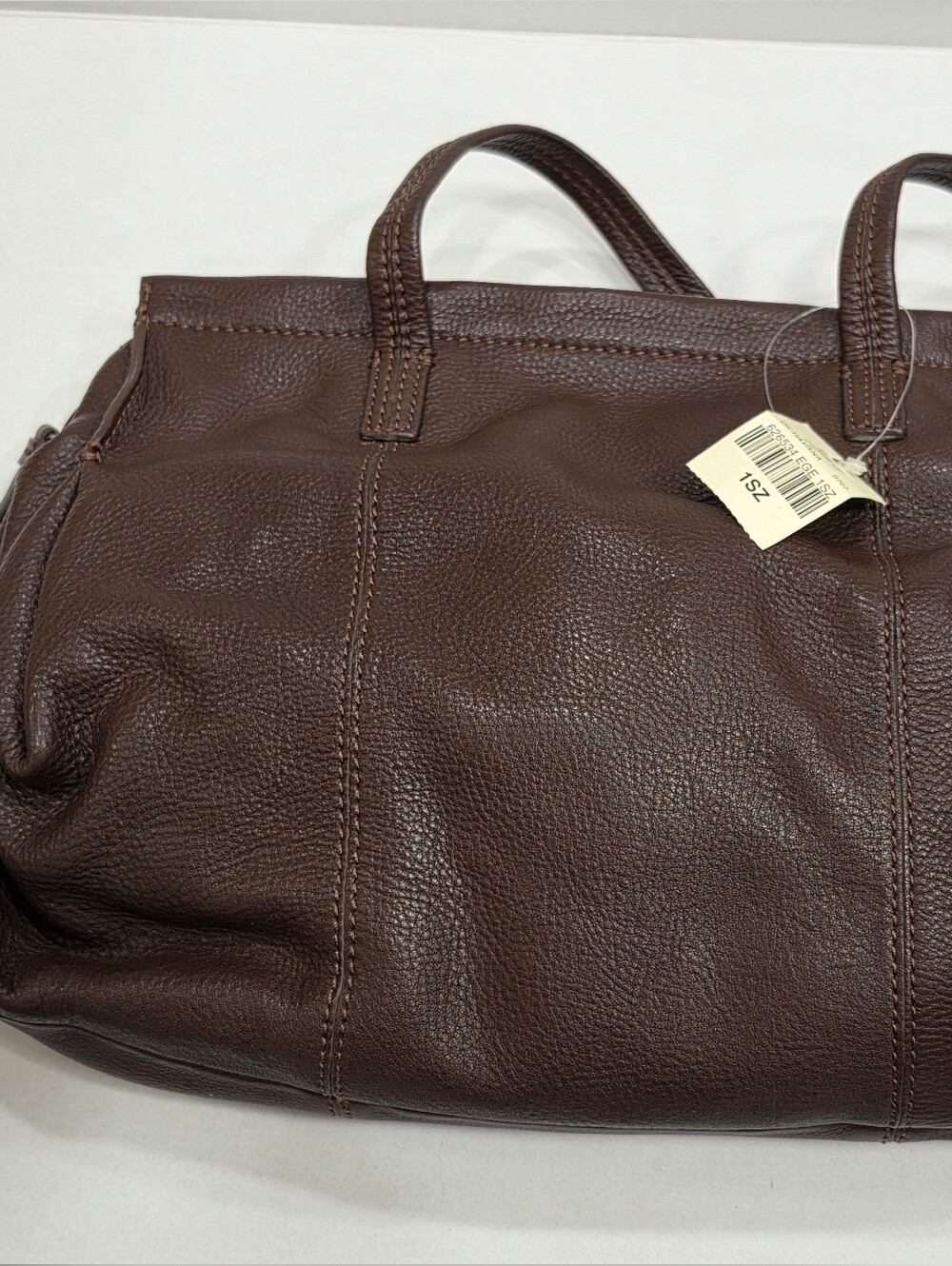 NWT J. Jill Dark Brown Pebble Leather Tote Shoulder Bag Satchel Top Zip - Picture 11 of 16